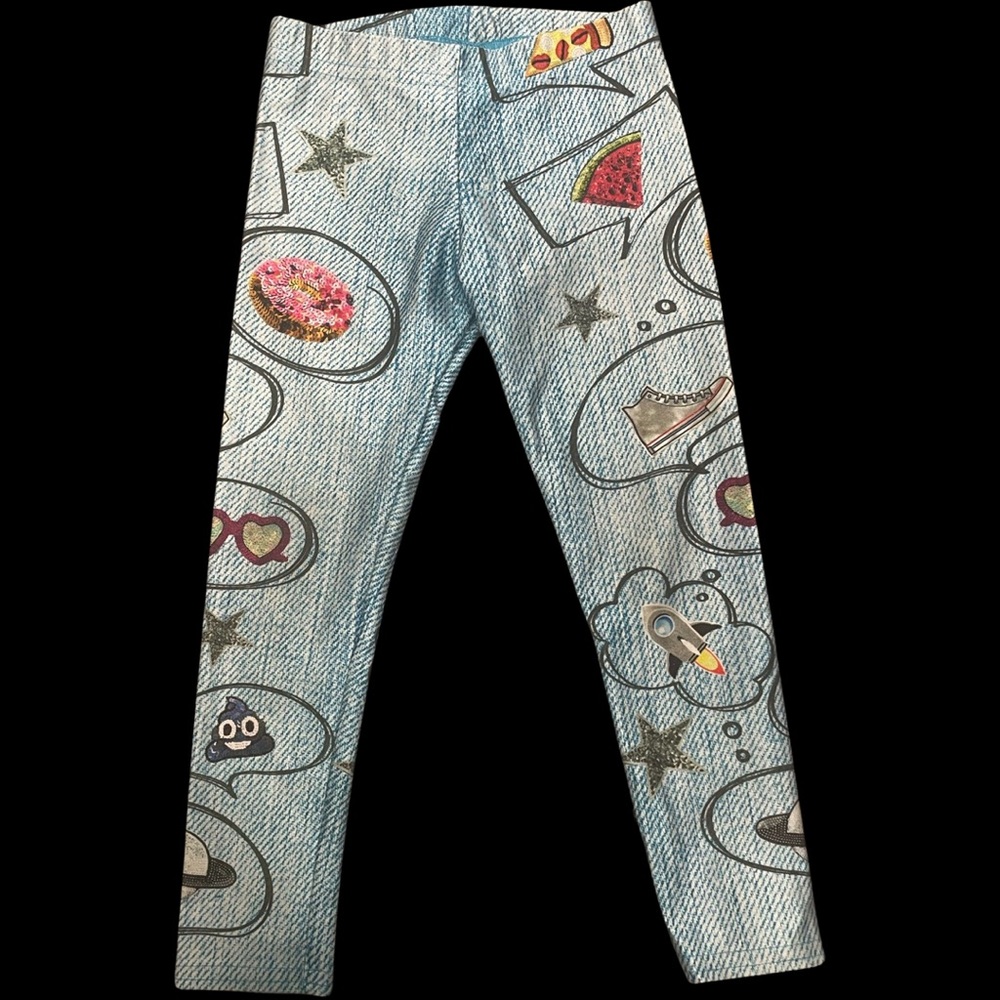 GUC Zara Terez Toddler Medium Blue Emoji Leggings
